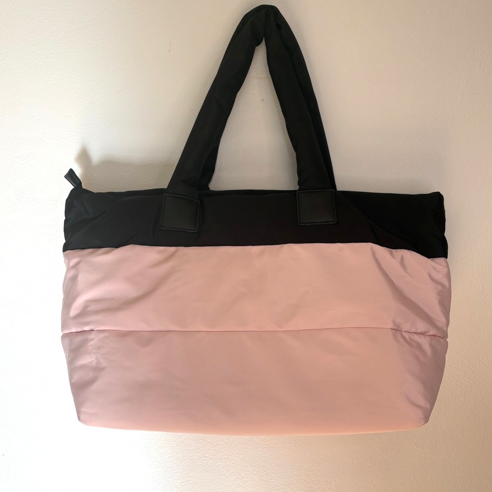 Just Fab, Pink‎ & Black Puffer Tote, New with Tags